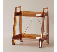 OWKAY Estante Multicapa Móvil Carro De Mesa De Centro Transparente Adornos De Piso De La Sala De Estar Estantería Individual Carro De Almacenamiento Multicapa