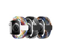 OWKEY Bracelet Solo Loop tressé Solo Loop compatible avec Apple Watch pour enfants, bracelet extensible et respirant avec boucle facile pour iWatch Series 9 8 7 6 5 4 3 SE SE2 petits poignets