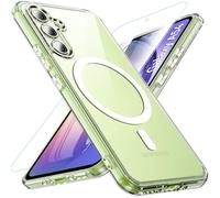 OWKEY Coque de protection magnétique pour Samsung Galaxy A54 5G - Translucide mat - Avec verre de protection - Fine - Anti-traces de doigts - Transparent