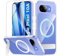 OWKEY Coque magnétique pour Google Pixel 10A avec support [avec protection d'écran 9H] pour MagSafe, protection de qualité militaire, coque rigide fine résistante aux rayures pour Pixel 10A