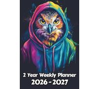 Owl 2 Year Weekly Planner: 104 Week Sunday to Saturday Calendar | Gift For People Who Love Nocturnal Animals, Bird of Prey Lovers | Ideal for ... and Busy Individuals | 6 x 9 Inches | v1