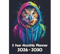 Owl 5 Year Monthly Planner: Large 60 Month Sunday to Saturday Calendar | Gift For People Who Love Nocturnal Animals, Bird of Prey Lovers | Ideal for ... and Busy Individuals | 8.5 x 11 Inches | v1