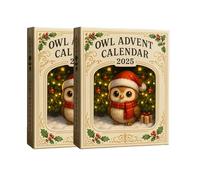 Owl Advent Calendar 2025, 24 Days Christmas Countdown Calendar, Cute Owl Christmas Deco for Home Decoration (2PCS)