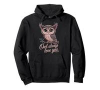 Owl Always Love You Funny Cute Hibou Love Hiboux Pour la Saint-Valentin Sweat à Capuche