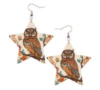 Owl Beliefs Boucles d'oreilles élégantes en cuir Motif étoile Accessoires tendance et uniques pour un usage quotidien, taille unique