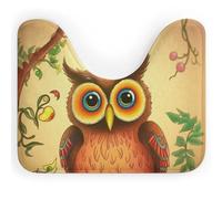 Owl Beliefs Tapis de toilette doux en forme de U Tapis de sol antidérapant Tapis de contour confortable en velours corail Tapis de salle de bain absorbant l'eau Tapis de bain WC