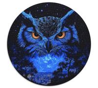 Owl, Chef-d'œuvre De Puzzle Circulaire 1000 Pièces avec, pour Passionnés De Défis Visuels dans Un Cadre Domestique 1000pcs (67.5x67.5cm)