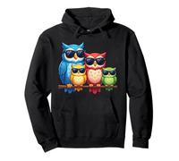 Owl Family Sunglasses Ornithologist Colorful Bird Lover Owl Sweat à Capuche