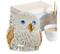 Owl Figurine, Crystal Sparkling Ornament, Small Home Decor Piece for Table, Glass Animal Sculpture, Decorative Figurines with Shimmer Design, Indoor Display Use for Christmas Thanksgiving Living Room