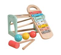 Owl & Fox Banc Xylophone en Bois, Jouet Montessori pour bébés 12 Mois et Plus avec Boules colorées et Marteau, Instrument de Musique pour bébés et Tout-Petits. Jeu interactif pour Les 1 an et Plus