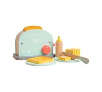 Owl & Fox Set Grille-Pain en Bois, Jeu d'Imitation Petit-Déjeuner avec Accessoires, Nourriture de Jeu, Jeu de Rôle Cuisine, pour Enfants à partir de 3 Ans, Jouets en Bois Traditionnels
