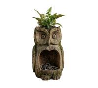 Owl Garden Statues Outdoor Decor, Resin Hanging Bird Feeder Owl Shaped Tree Face Bird Feeder Sculpture Weather-Resistant for Outdoor Garden Backyard Patio Yard Porch Housewarming Gifts