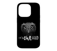 Owl Good Tout va Bien Illustration optimiste de la Chouette Coque pour iPhone 14 Pro
