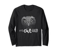 Owl Good Tout va Bien Illustration optimiste de la Chouette Manche Longue