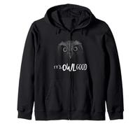 Owl Good Tout va Bien Illustration optimiste de la Chouette Sweat à Capuche