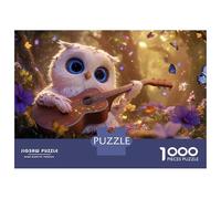 Owl Guitar Puzzle Amusant 1000 Pièces Papier Résistant À Partir De 12 Ans Facile À Assembler Loisir Créatif Jeu De Réunion avec Poster 38x26cm/1000pcs