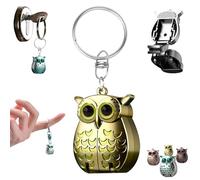 Owl Keychain Nail Clipper, 2-in-1 Foldable Mini Owl Nail Clipper with Nail File, 2-in-1 Foldable Stainless Steel Manicure and Pedicure Tools in Keychain, Portable (Gold)