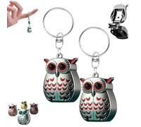 Owl Keychain Nail Clipper, 2025 New 2-in-1 Foldable Owl Mini Nail Clippers, German Profession Stainless Steel, Travel Size Nail Care Gifts (Silver*2)