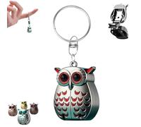 Owl Keychain Nail Clipper, 2025 New 2-in-1 Foldable Owl Mini Nail Clippers, German Profession Stainless Steel, Travel Size Nail Care Gifts (Silver)