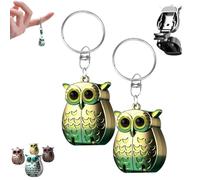 Owl Keychain Nail Clipper, 2025 New 2-in-1 Foldable Owl Mini Nail Clippers, German Profession Stainless Steel, Travel Size Nail Care Gifts (Gold*2)