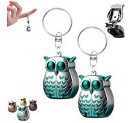 Owl Keychain Nail Clipper, 2025 New 2-in-1 Foldable Owl Mini Nail Clippers, German Profession Stainless Steel, Travel Size Nail Care Gifts (Green*2)