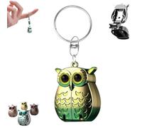 Owl Keychain Nail Clipper, 2025 New 2-in-1 Foldable Owl Mini Nail Clippers, German Profession Stainless Steel, Travel Size Nail Care Gifts (Gold)