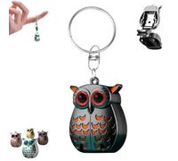 Owl Keychain Nail Clipper, 2025 New 2-in-1 Foldable Owl Mini Nail Clippers, German Profession Stainless Steel, Travel Size Nail Care Gifts (Black)