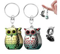 Owl Keychain Nail Clipper, Foldable Mini Portable Owl Keychain Nail Clipper, 2-in-1 Foldable Stainless Steel Manicure and Pedicure Tools in Owls Keychains (golden+champagne color)