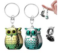 Owl Keychain Nail Clipper, Foldable Mini Portable Owl Keychain Nail Clipper, 2-in-1 Foldable Stainless Steel Manicure and Pedicure Tools in Owls Keychains (golden+silvery)