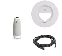 Owl Labs Meeting Owl 3 Bundle - Caméra de conférence 360° en HD 1080p, Suivi Intelligent des intervenants par IA, Captation Audio sur 5,5 mètres, Support et câble USB-C mâle vers USB-C mâle