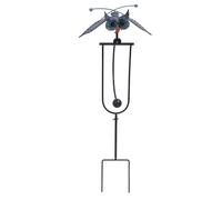 Owl Lawn Decor | Simulated Handmade Iron Garden Stake with Flexible Joints | Outdoor Wind - Activated Owl Statue for Garden/Patio/Flower Pots
