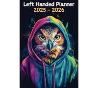 Owl Left Handed Planner: 2 Year Weekly Sunday to Saturday Calendar | Gift For People Who Love Nocturnal Animals, Bird of Prey Lovers | For Back To School, Office, Work | 6 x 9 Inches | v1