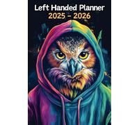 Owl Left Handed Planner: 2 Year Weekly Sunday to Saturday Calendar | Gift For People Who Love Nocturnal Animals, Bird of Prey Lovers | For Back To School, Office, Work | 6 x 9 Inches | v1