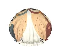 Owl Lover Bonnet de douche double couche imperméable pour homme et femme - Protection des cheveux pour le bain, masques faciaux, spa