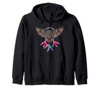 Owl Native American Indian Southwest Feathers Sweat à Capuche