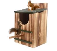Owl Nest Box - Wooden Shelter Waterproof Carbonized Design | Durable Wood with 37x31x22cm Size, Outdoor Safe Build, Nesting Box for Birds Pigeons Hummingbirds Garden Porch
