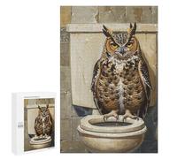 Owl on Toilet Bowl Puzzle 1000 Pièces Educa Jouet en Bois Cadeau Unique Décoration Intérieure Jeu Éducatif Challenge Toy Adultes Et Enfants À Partir De 14 Ans 1000 PCS