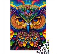 Owl Puzzle À 1000 Morceaux Papier Épais Owl Arc-en-Ciel Face Puzzle Familial Familles 8 Ans+ Passionnés Casse-tête Heures Divertissement Garanties 70x50cm/1000pcs