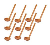 OWLEEN Lot de 10 cuillères à soupe japonaises en bois fabriquées à la main pour cuisine 21,6 cm