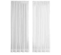 OWLEEN Lot de 2 rideaux transparents blancs de 213 cm de long avec passe-tringle