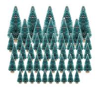 OWLEEN Lot de 50 petits sapins de Noël artificiels miniatures en de neige givrée