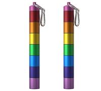 OWLEEN - Pilulier hebdomadaire en métal étanche 7 jours - Pilulier de voyage - Lot de 2 piluliers empilables