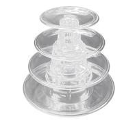 OWLEEN Présentoir à Macarons et Cupcakes à 4 Étages - Rond, Transparent, en Plastique, Empilable - Idéal pour Mariage, Anniversaire, Fête Prénatale, Noël
