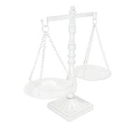 Owlgift Plateau de rangement en métal de style vintage pour bijoux, cosmétiques, blanc