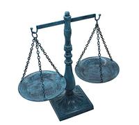 Owlgift Plateau de rangement en métal style vintage Balance pour bijoux et produits cosmétiques Turquoise rustique