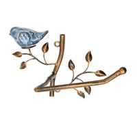 Owlgift Porte-papier toilette mural en métal avec oiseau en céramique pour salle de bain - Bronze