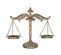 Owlgift Présentoir à bijoux Balance en métal de style vintage, plateau d'échelle, organisateur de cosmétiques, rangement de bijoux, centre de table unique - Bronze