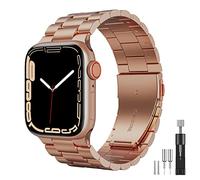 owlhold Compatible Avec Bracelets de Montre Apple Watch 41mm 40mm 38 mm, Bracelet Remplacement de Acier Inoxydable de Qualité Supérieure pour Séries 10/9/8/7/6/5/4/3/2/SE pour Homme et Femme -Or Rose