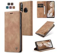 owlhold Coque Huawei P30 Lite/Huawei Nova 4e Housse Antichoc en Cuir PU Premium Fentes Cartes Etui Pochette de Portefeuille avec Fonction Support Case à Rabat pour Huawei P30 Lite/Nova 4e - Brun
