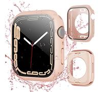owlhold Coque pour Apple Watch Series 10/9/8/7 45 mm, Étanche Antichoc Housse avec Protection écran Verre Trempé, iWatch IP68 Waterproof Antipoussière 360° Case Double Face Intégrale Etui 45 mm - Rose